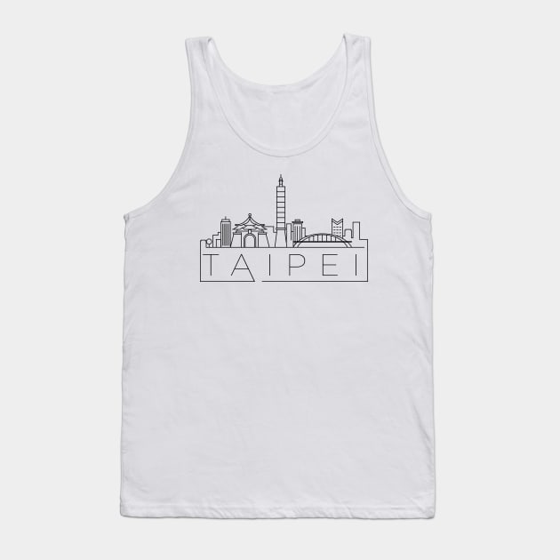 Taipei Minimal Skyline Tank Top by kursatunsal